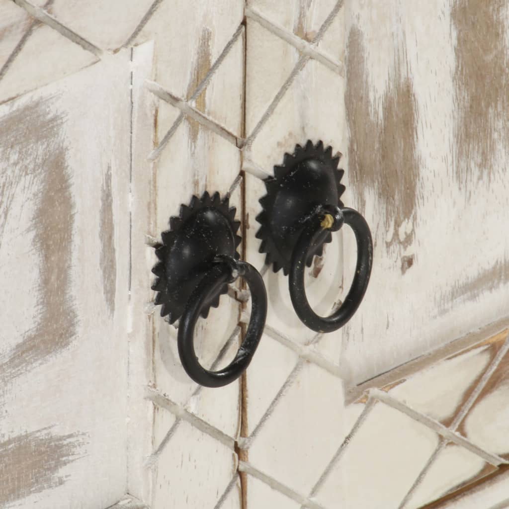 Tv-Skab 140X30X35 Cm Massivt Mangotræ Hvid