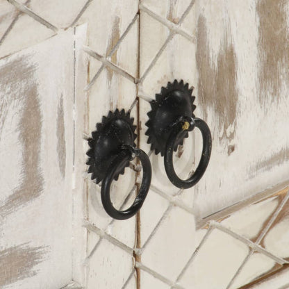 Tv-Skab 140X30X35 Cm Massivt Mangotræ Hvid