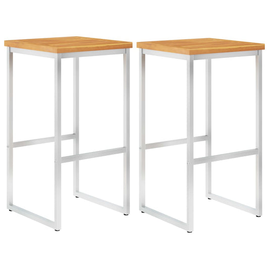 Barstole 2 Stk. Og Rustfrit Stål