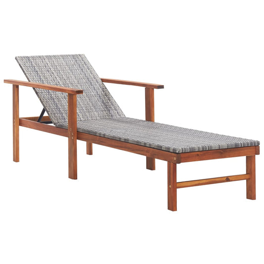Liggestol Polyrattan Og Massivt Akacietræ