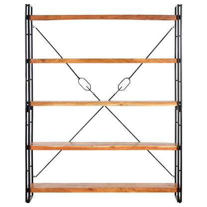 Bogreol I 5 Niveauer 140x30x180 Cm Massivt Akacietræ - Billede 2