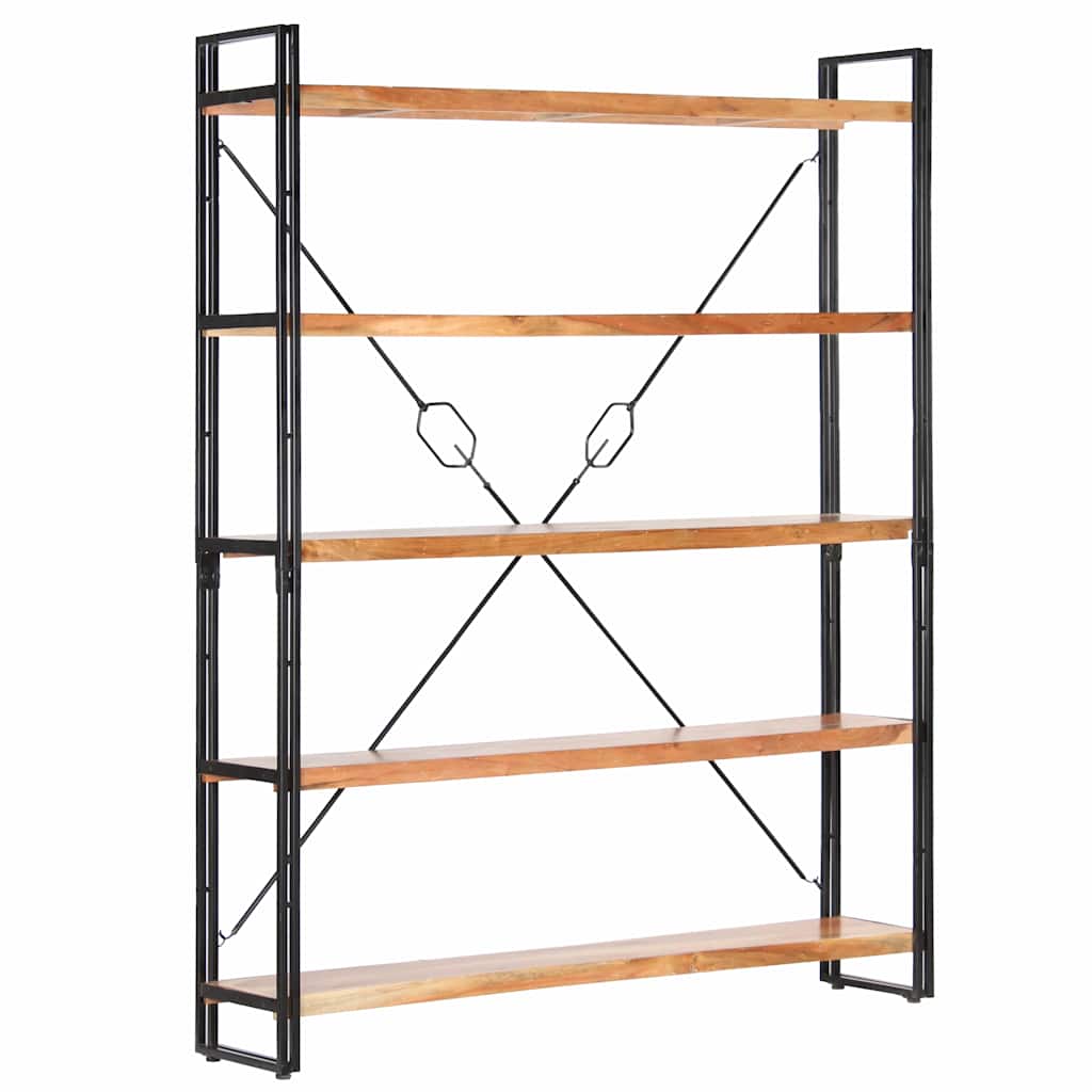 Bogreol I 5 Niveauer 140x30x180 Cm Massivt Akacietræ - Billede 10