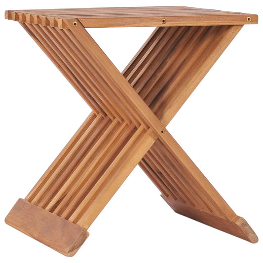Foldbar Taburet 40X32X45 Cm Massivt Teaktræ