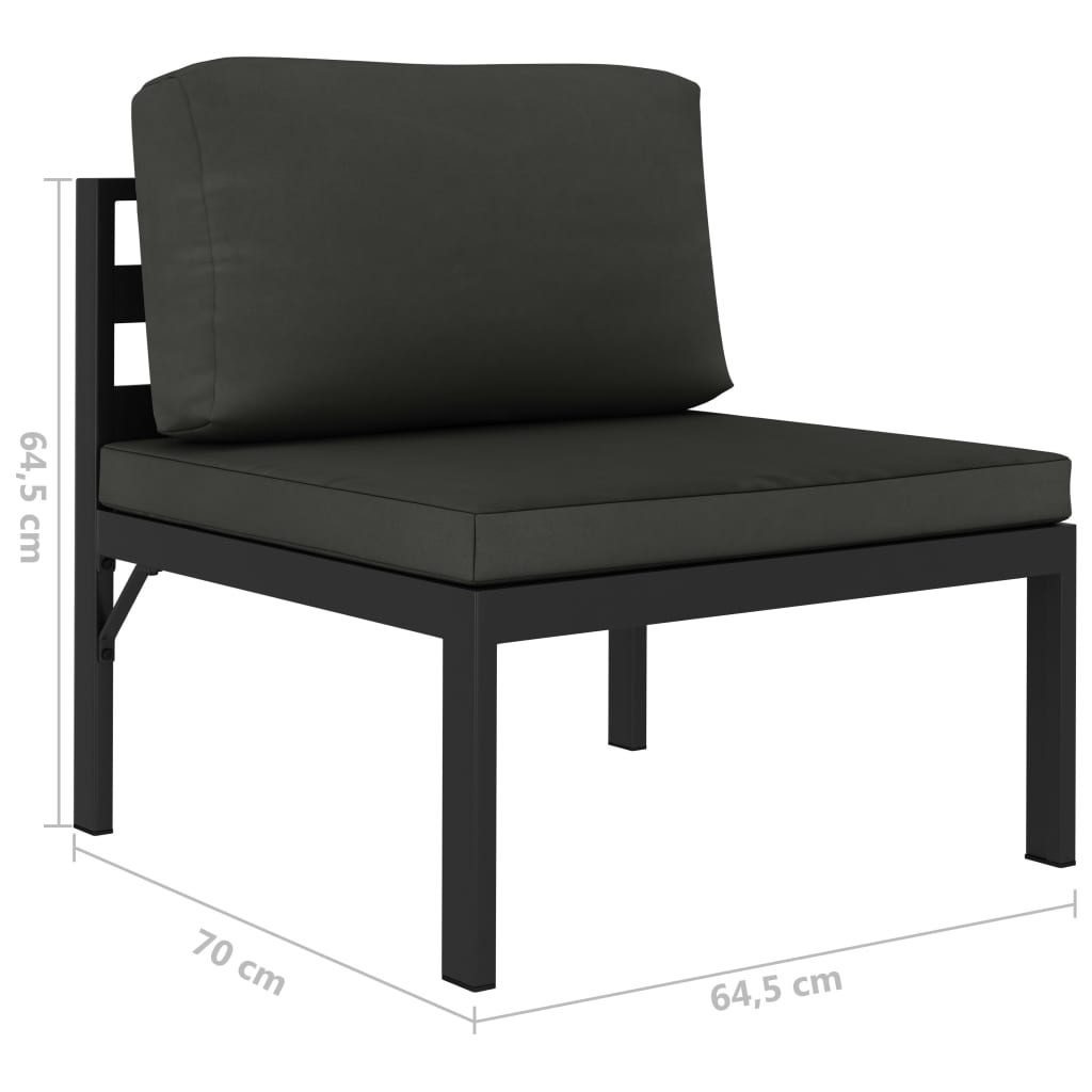 Loungesæt Med Hynder 6 Dele Aluminium Antracitgrå - Billede 9