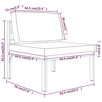 Midtermodul Til Sofa Med Hynder Aluminium