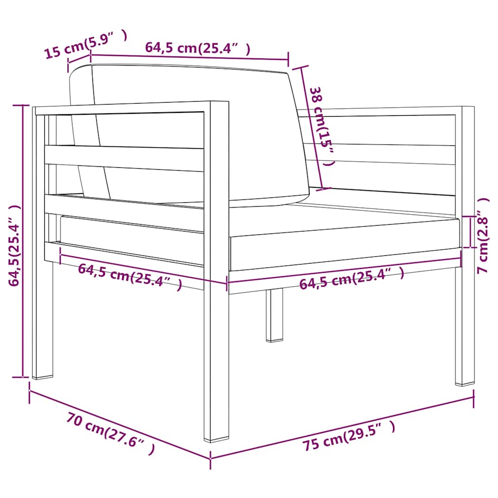 Sofastol Med Hynder Aluminium