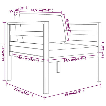 Sofastol Med Hynder Aluminium