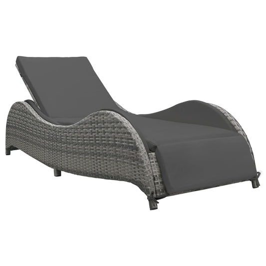 Liggestol Med Hynde Polyrattan Antracitgrå