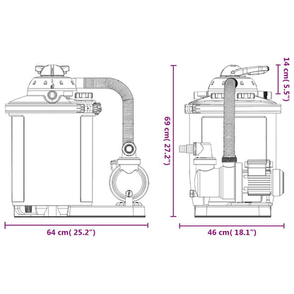 Sandfilterpumpe Med Timer 550 W 50 L - Billede 14