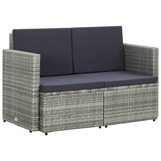 2-Personers Havesofa Med Hynder Polyrattan