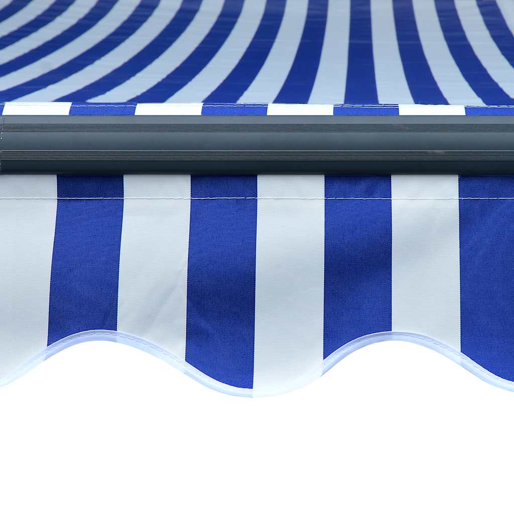 Markise Med Vindsensor Og LED 500x300 Cm Blå Og Hvid - Billede 7