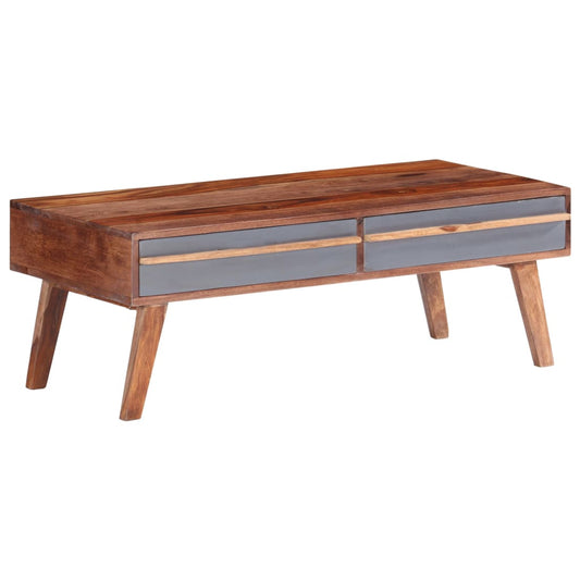 Sofabord 110X50X40 Cm Massivt Træ Grå