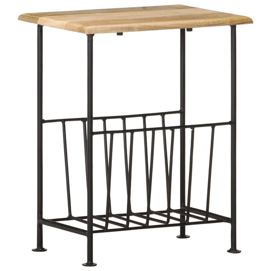 Magasinholder 40X30X50 Cm Massivt Mangotræ Og Stål