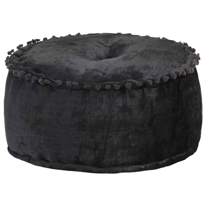 Puf 40x20 Cm Rund Velour Antracitgrå - Hovedbillede
