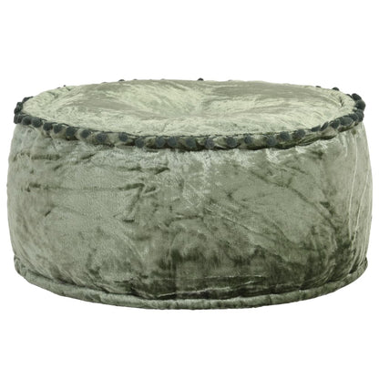 Puf 40x20 Cm Rund Velour Grøn - Hovedbillede