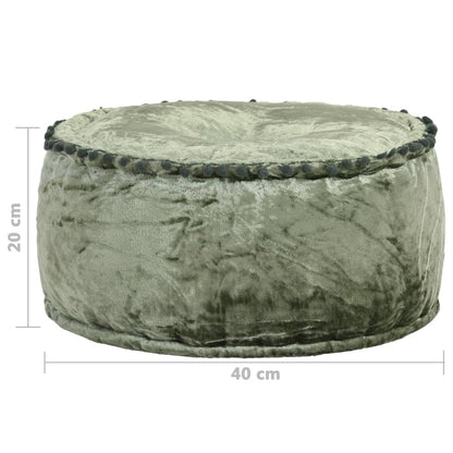 Puf 40x20 Cm Rund Velour Grøn - Billede 4