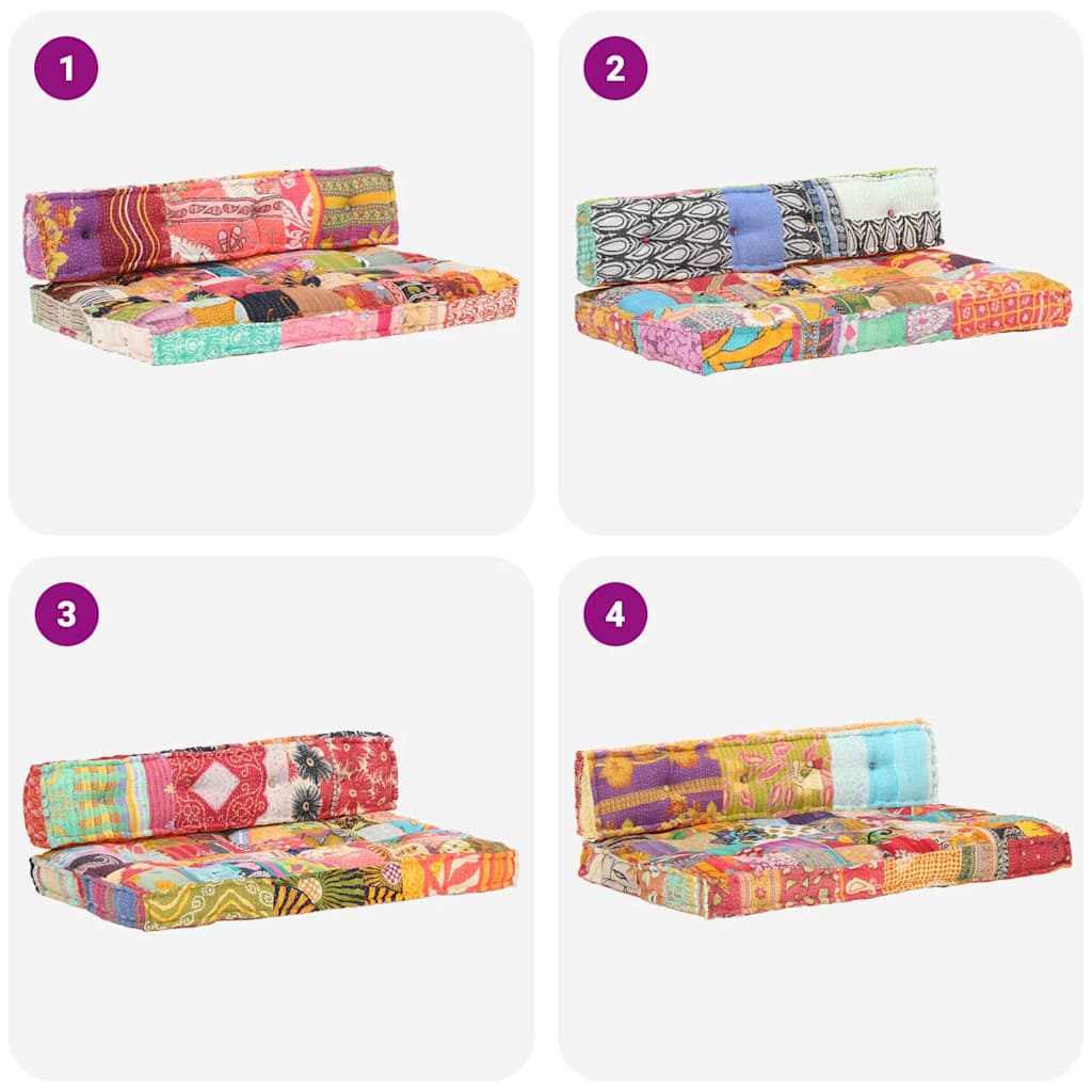 Hynde Til Pallesofa Stof Patchwork Flerfarvet - Billede 7
