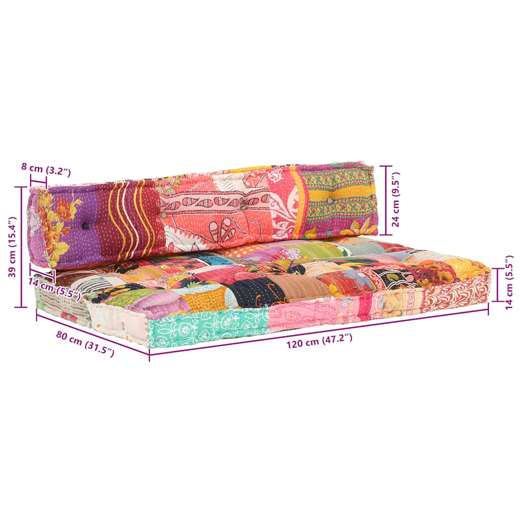 Hynde Til Pallesofa Stof Patchwork Flerfarvet - Billede 10