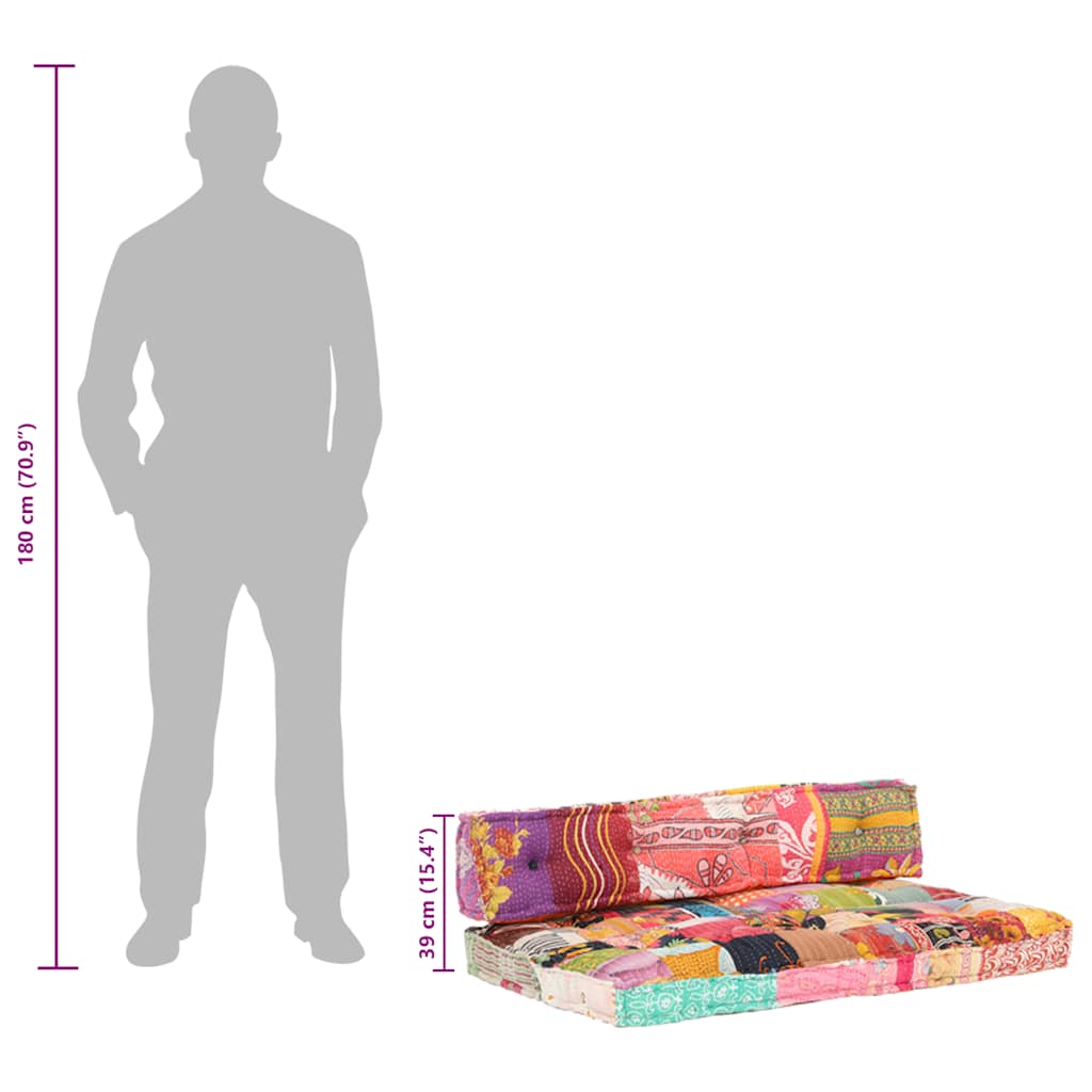 Hynde Til Pallesofa Stof Patchwork Flerfarvet - Billede 11
