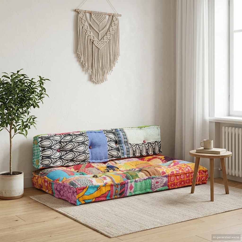 Hynde Til Pallesofa Stof Patchwork Flerfarvet - Hovedbillede