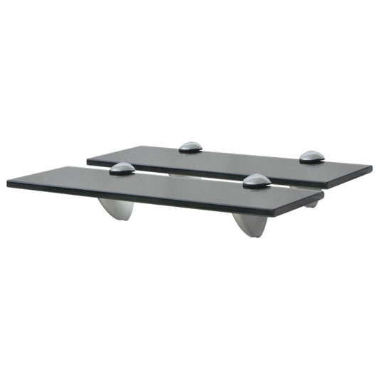 Svævehylder 2 Stk. 8 Mm Glas Sort