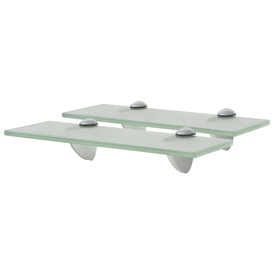 Svævehylder 2 Stk. 8 Mm Glas Hvid