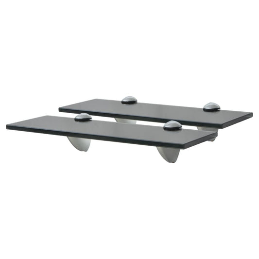 Svævehylder 2 Stk. 8 Mm Glas Sort