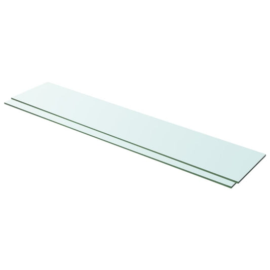 Hylder 2 Stk. Glaspanel Klar Sort