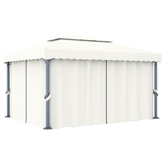 Pavillon Med Gardin Aluminium Cremefarvet