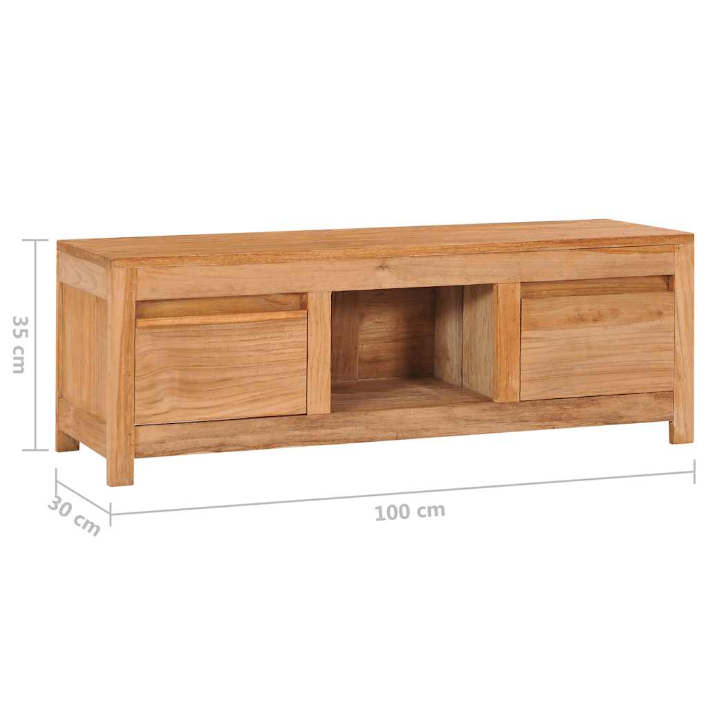 Tv-bord 100x30x35 Cm Massivt Teaktræ - Billede 8