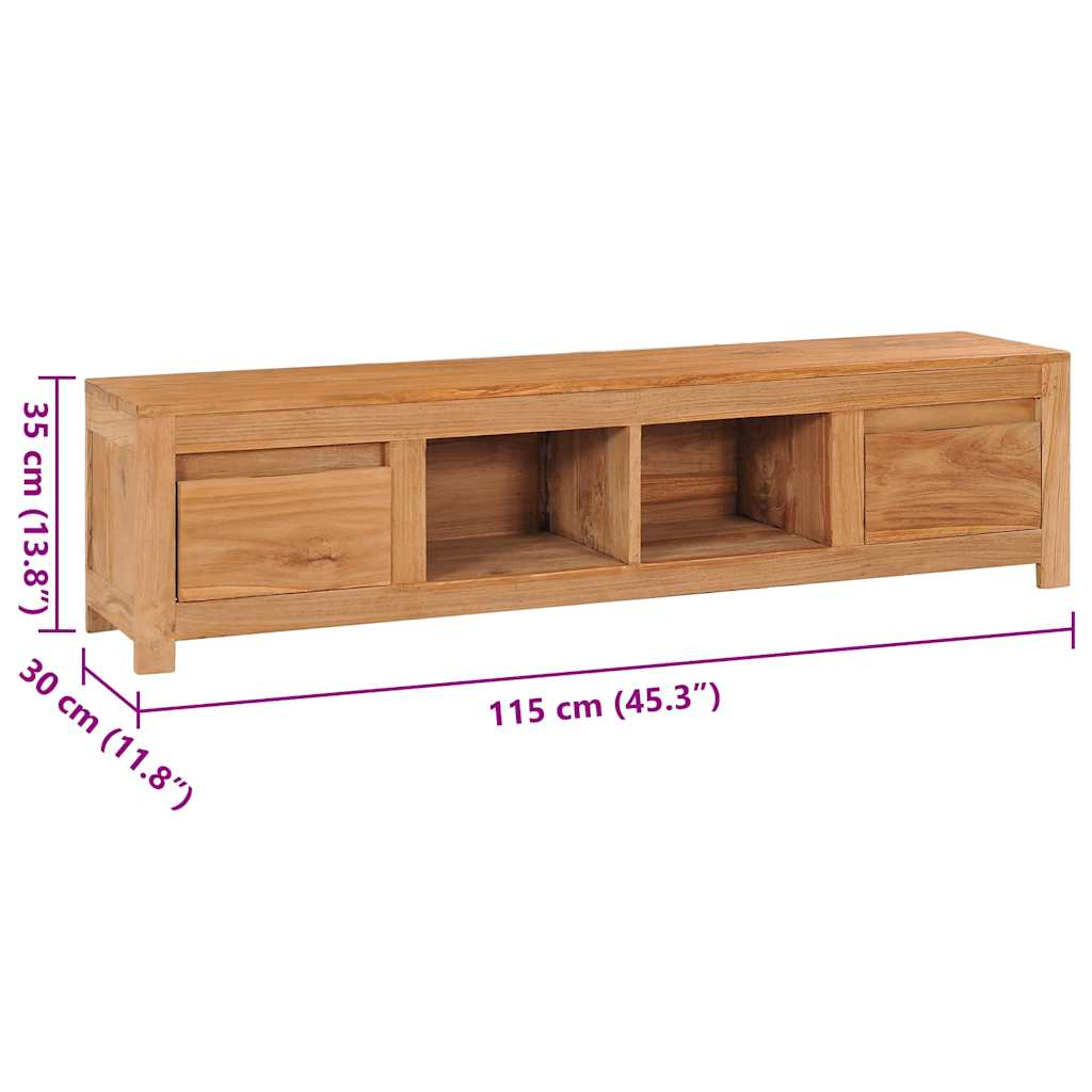Tv-bord 115x30x35 Cm Massivt Teaktræ - Billede 8