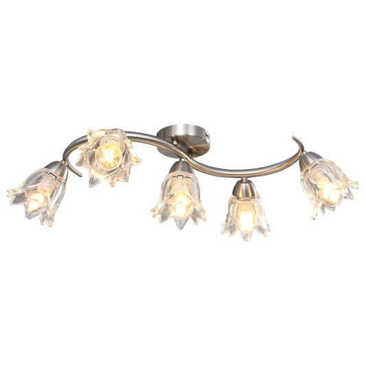 Loftlampe Transparente Glasskærme Til 5 E14-Pærer Form