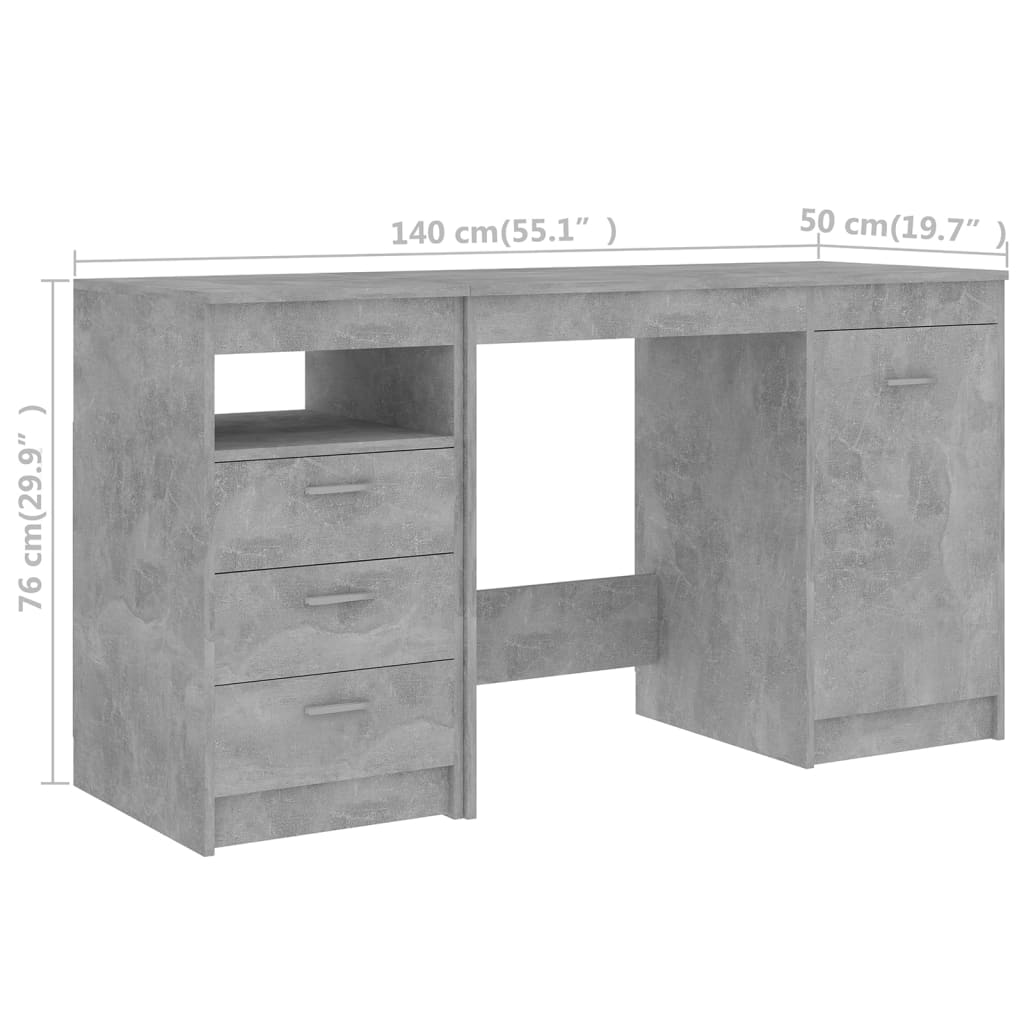 Skrivebord 140x50x76 Cm Konstrueret Træ - Billede 8