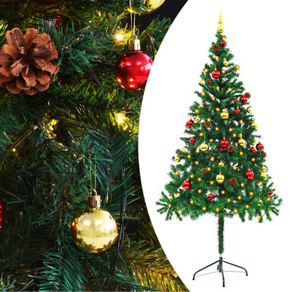 Kunstigt Juletræ Med Lys Og Julekugler - Variant 321500