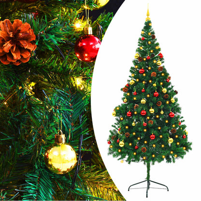 Kunstigt Juletræ Med Lys Og Julekugler - Variant 321501