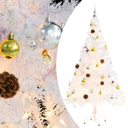 Kunstigt Juletræ Med Lys Og Julekugler - Variant 321502