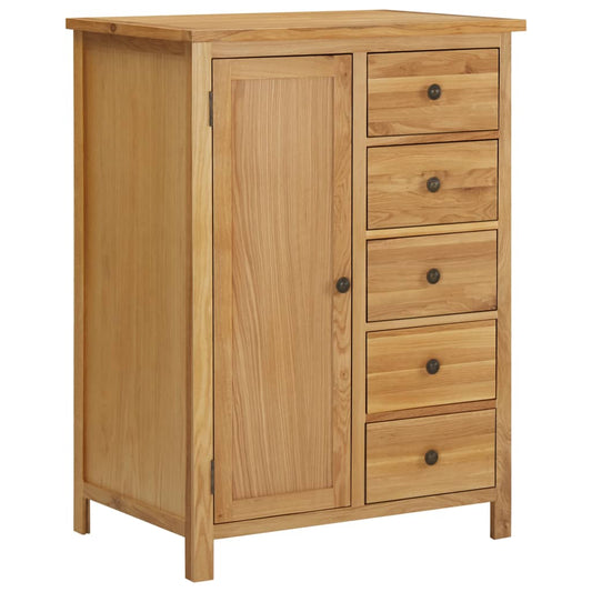 Klædeskab 76X52X105 Cm Massivt Egetræ