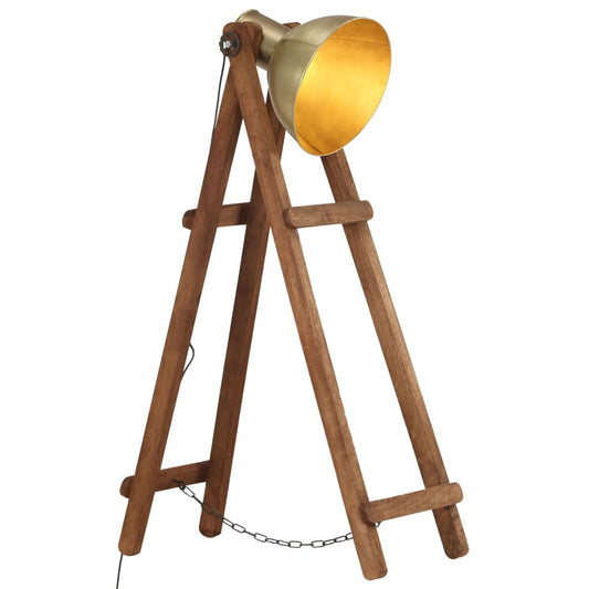 Gulvlampe E27 Massivt Mangotræ Farvet