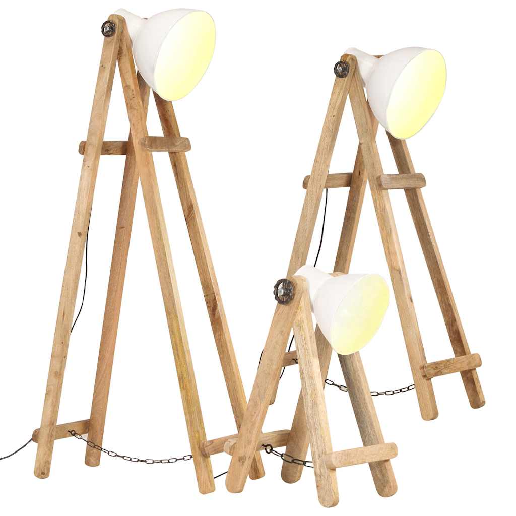 Gulvlamper 3 Stk. E27 Massivt Mangotræ - Hovedbillede