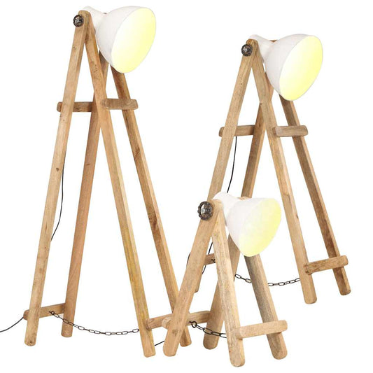 Gulvlamper 3 Stk. E27 Massivt Mangotræ - Hovedbillede