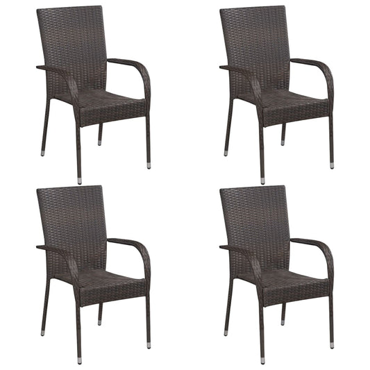 Stabelbare Havestole 4 Stk. Polyrattan