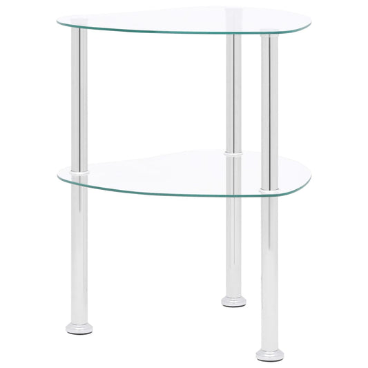 Sidebord Med Hylde 38X38X50 Hærdet Glas