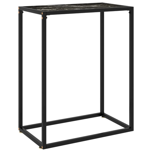 Konsolbord Hærdet Glas Sort Sort Og Hvid