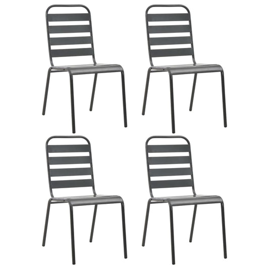 Udendørsstole 4 Stk. Lameldesign Stål