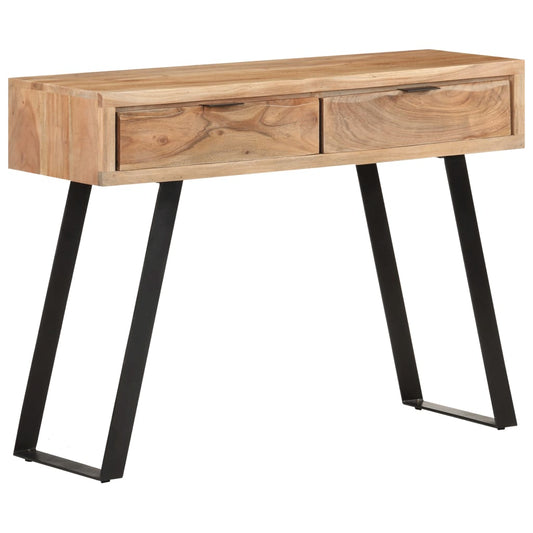 Konsolbord 100x35x76 Cm Massivt Akacietræ Med Naturlige Kanter - Hovedbillede