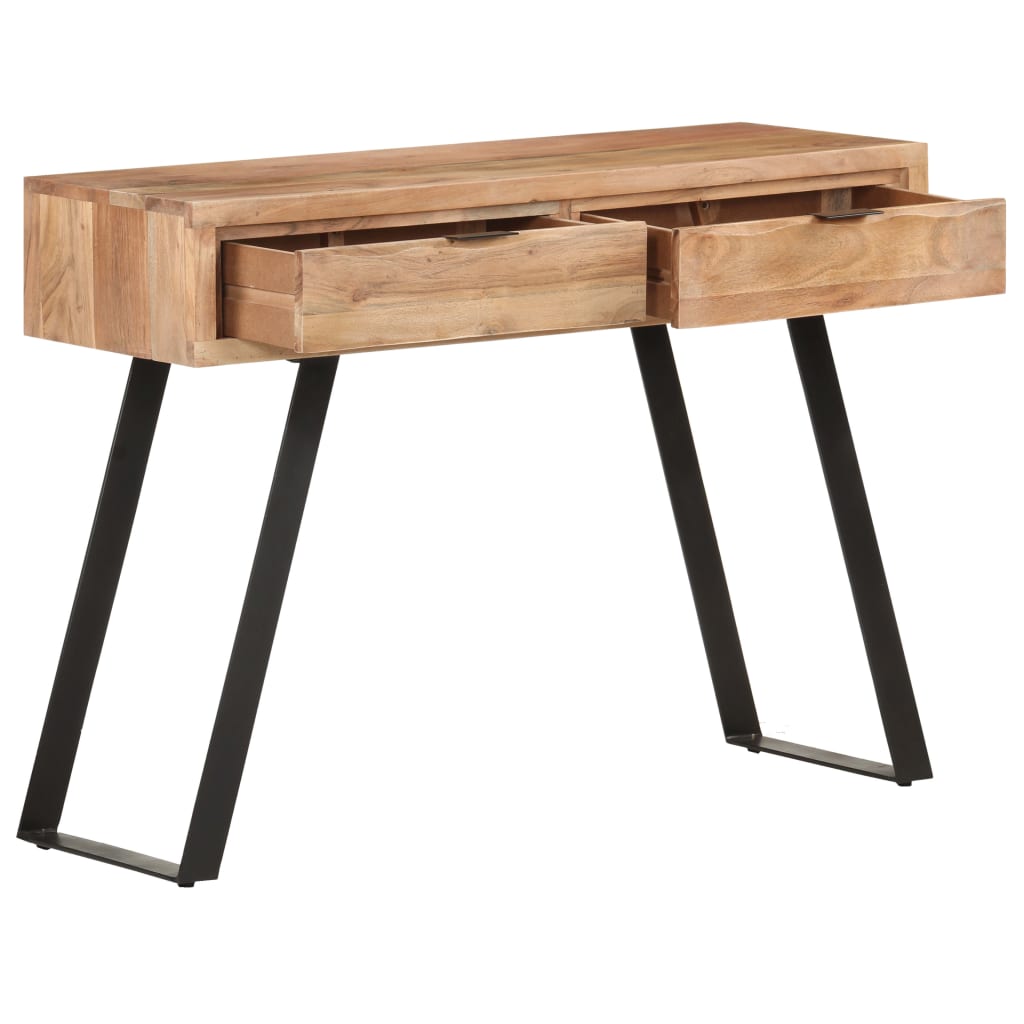 Konsolbord 100x35x76 Cm Massivt Akacietræ Med Naturlige Kanter - Billede 2
