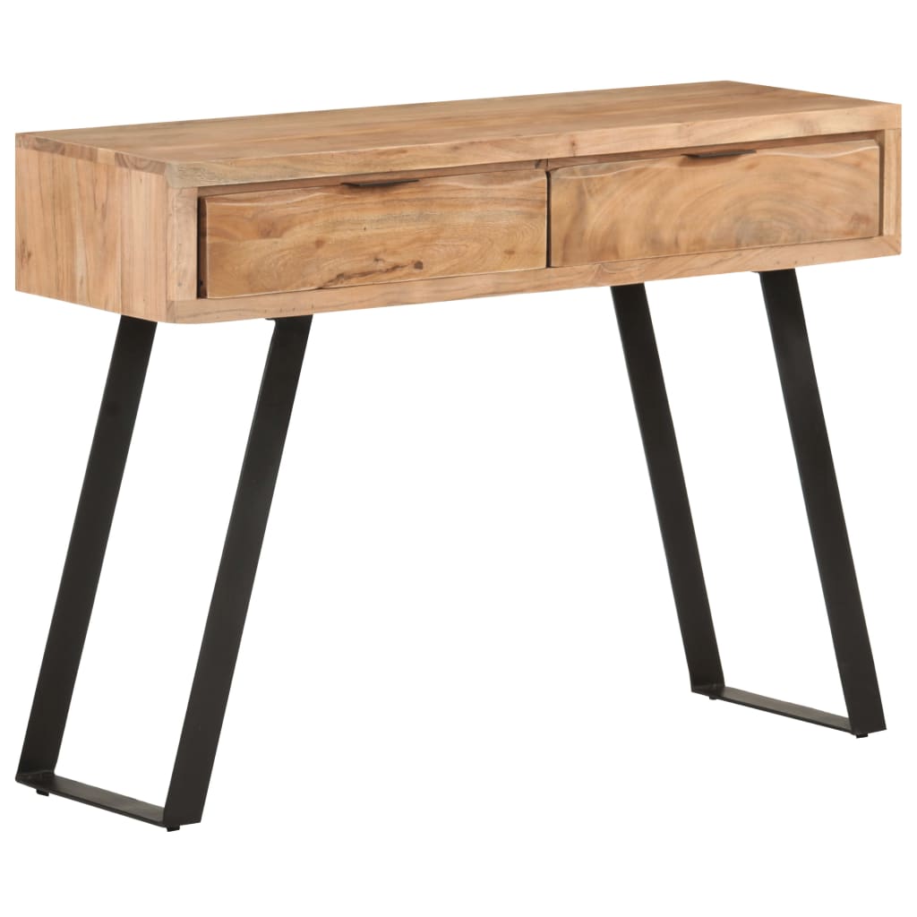 Konsolbord 100x35x76 Cm Massivt Akacietræ Med Naturlige Kanter - Billede 12