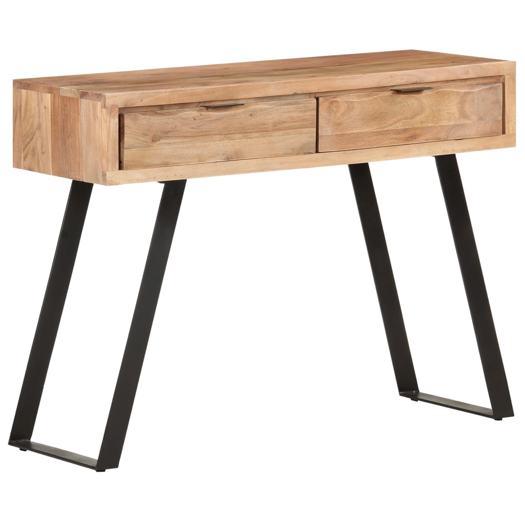 Konsolbord 100x35x76 Cm Massivt Akacietræ Med Naturlige Kanter - Billede 13