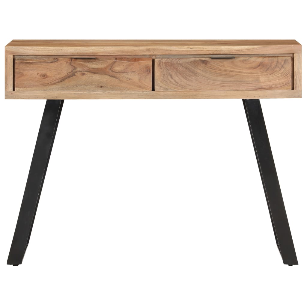 Konsolbord 100x35x76 Cm Massivt Akacietræ Med Naturlige Kanter - Billede 3