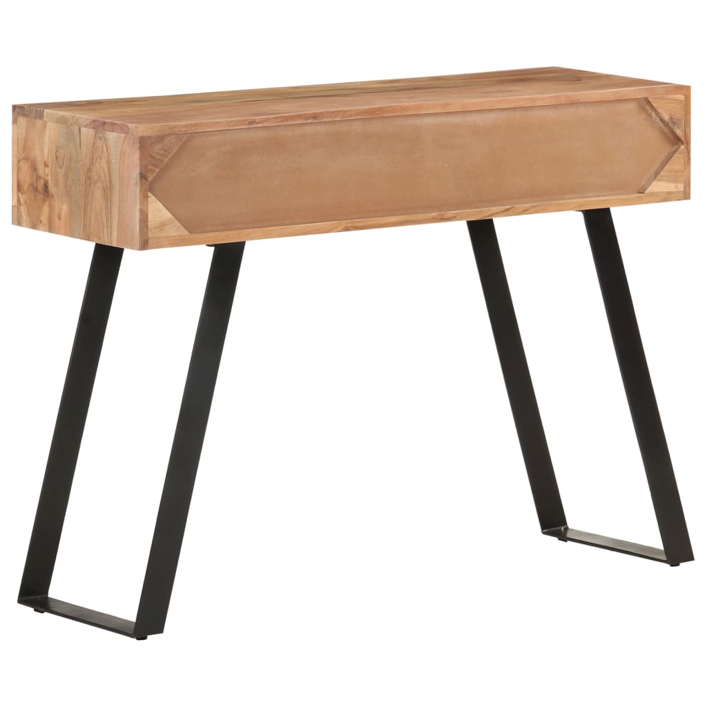 Konsolbord 100x35x76 Cm Massivt Akacietræ Med Naturlige Kanter - Billede 4